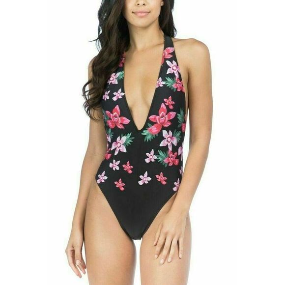The Bikini Lab Other - Bikini Lab Women's Love On Trop Plunge Front 1 Piece Swimsuit  NWT
